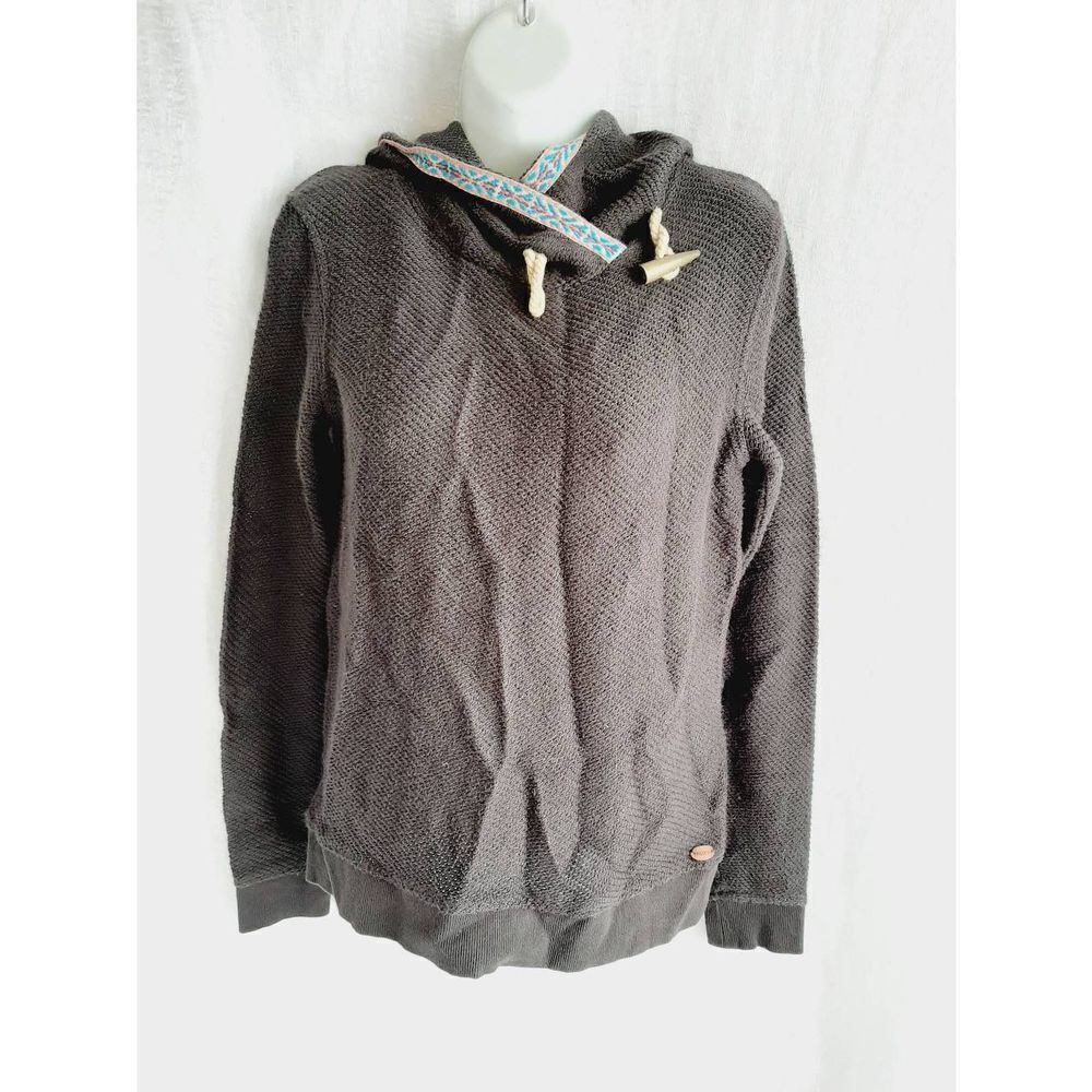 Roxy dark gray hooded sz medium pullover beach sweater